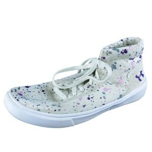 Under Armour Youth Girls Sneaker Shoes Size 3 Medium Cream Synthetic Lace Up